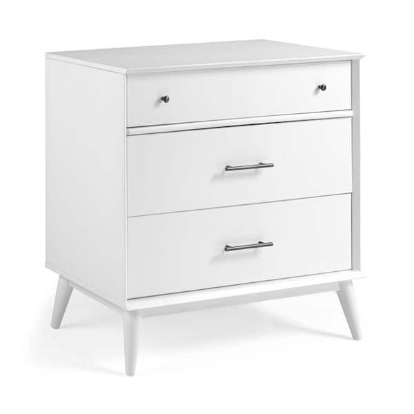 Camaflexi Mid-Century 3-Drawer White Dresser 36 in. x 36 in. x 18 in.