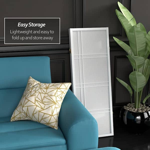 4 ft. Short Double Cross Shoji Screen - White - 3 Panels