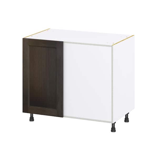 Georgetown 39 in. W x 24 in. D x 34.5 in. H Assembled Magick Right Blind Corner Kitchen Cabinet in Chestnut