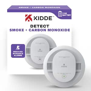 Battery Powered Combination Smoke and Carbon Monoxide Detector with Alarm LED Warning Lights