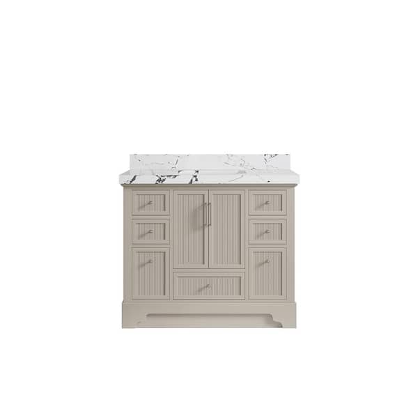 Willow Collections Alys 42 in. W x 22 in. D x 36 in. H Single Sink Bath Vanity in Fine Grain with 2 in. Viola Night Top
