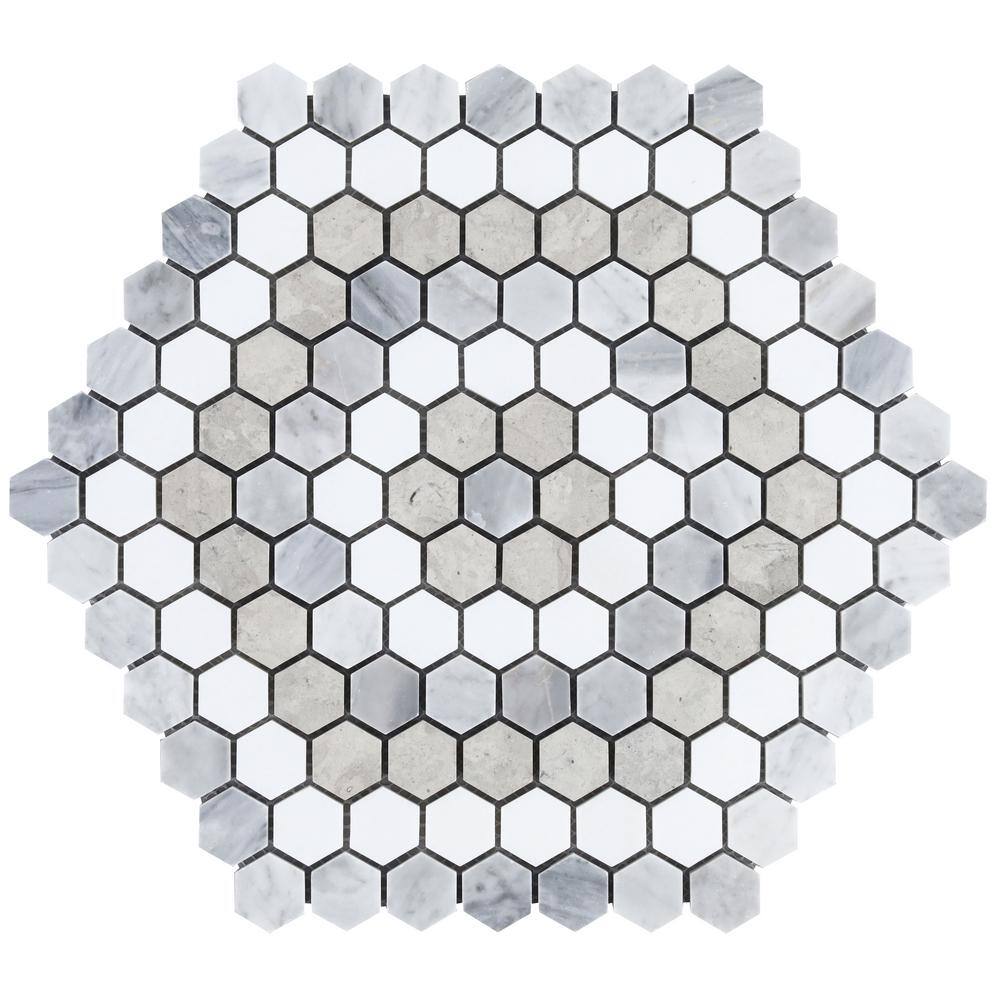 Ivy Hill Tile Hyperion Honeycomb Beige 2.55 in. x 0.39 in. Polished ...