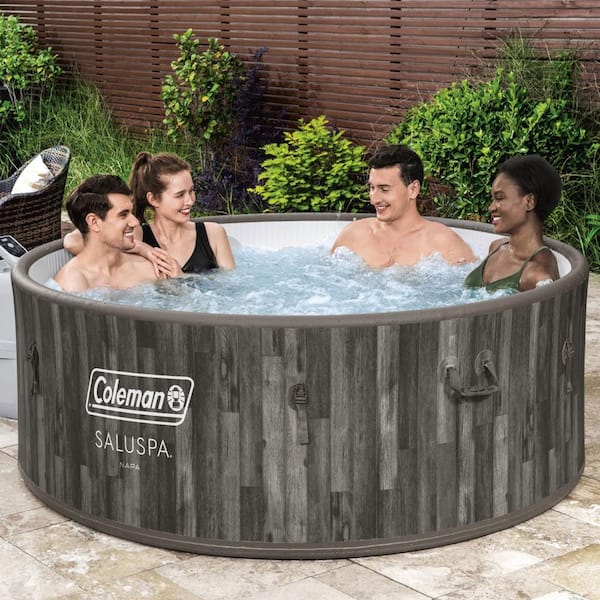 Saluspa Hollywood Led Inflatable Hot Tub SaluSpa Hollywood AirJet  Inflatable Circle Hot Tub Spa With Color