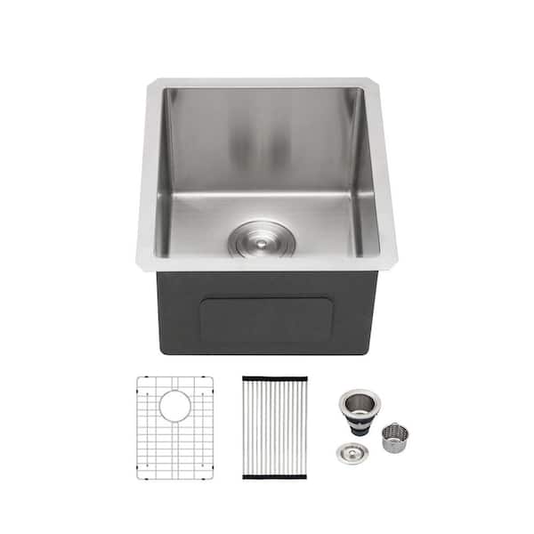 13 in. Undermount Bar Sink 16-Gauge Stainless Steel Single Bowl Sink