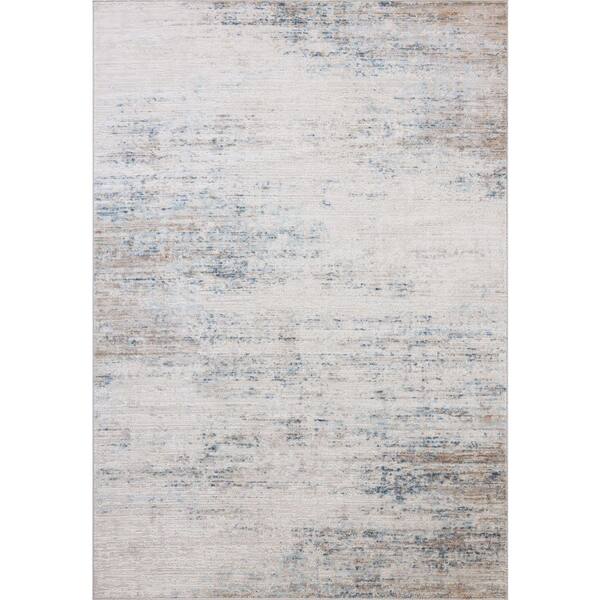 Townes Ivory / Sky 6 ft. 7 in. x 9 ft. 2 in. Contemporary Area Rug