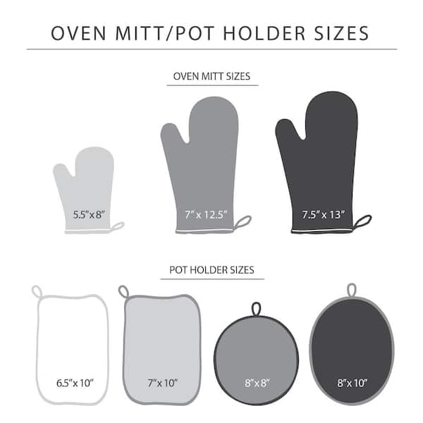 Kitchen Oven Mitt Pot Holder Set Kitchen Linens Oven Mitt Pot Holder Pack ( Gray ) - Includes: 2 Oven Mitts 2 Pot Holders