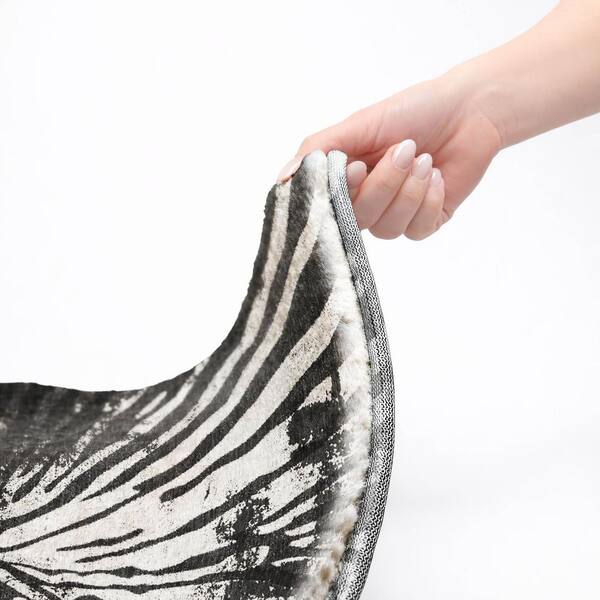 Dream Shag Premium Machine Washable Abstract ADS818 Black 2 ft. x 7 ft. Runner Rug