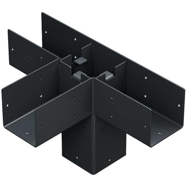Outdoor Accents Sage System Black Powder-Coated Middle T Connector for 4x4 with Screws