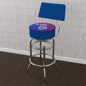 New Jersey Nets Hardwood Classics 31 in. Red Low Back Metal Bar Stool with Vinyl Seat