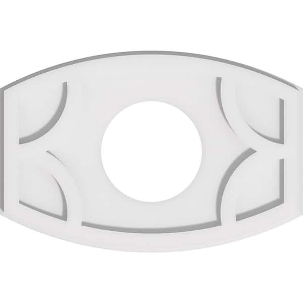 Ekena Millwork 18 in. x 12 in. x 1 in. Kailey Architectural Grade PVC Contemporary Ceiling Medallion