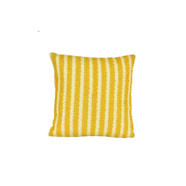 SPITIKO HOMES Sweet Corn/Mustard 100% Cotton Cushion 18x18"