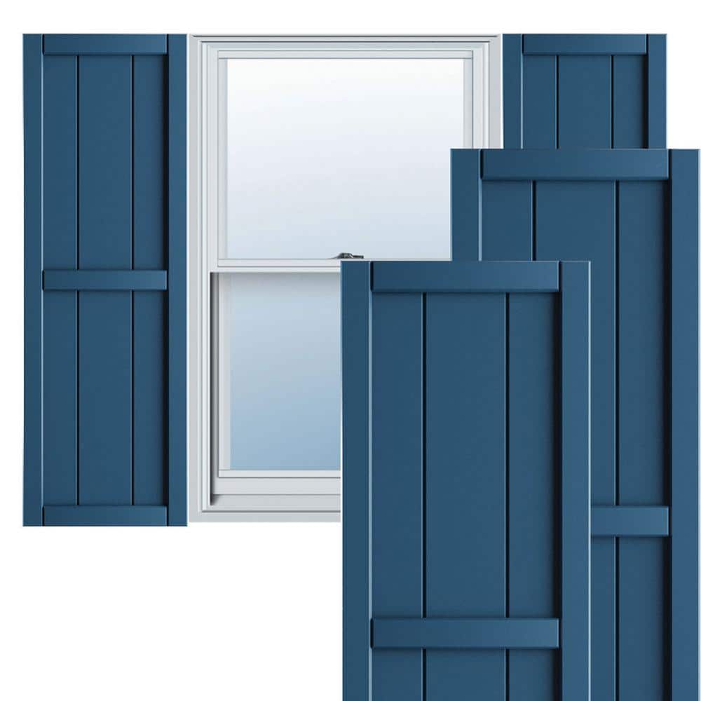 10-3/4 in. x 31 in. True Fit PVC Two Board Framed Board and Batten Shutters Pair in Sojourn Blue price history on PriceWatchPro
