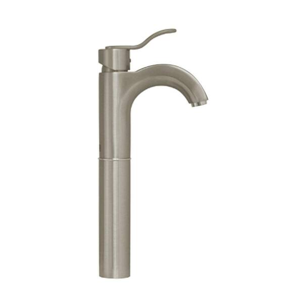 Whitehaus Collection Single Hole 1-Handle Elevated Bathroom Faucet in Brushed Nickel