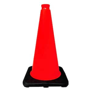 18 in. Orange Traffic Cone with Black Base 3 lbs.