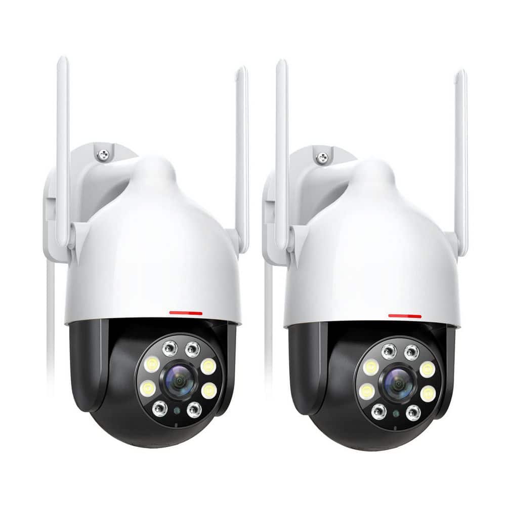 2-Pack 3MP Outdoor Security Cameras with 360°Pan-Tilt View, Motion Detection, Siren, 2-Way Audio, Color Night Vision price history on PriceWatchPro