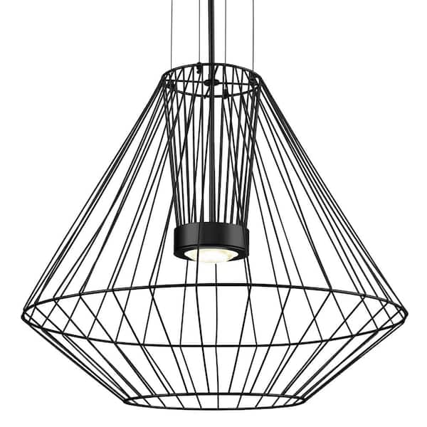 Arctic 28 in. 1-Light 32-Watt Black Integrated LED Exterior Pendant