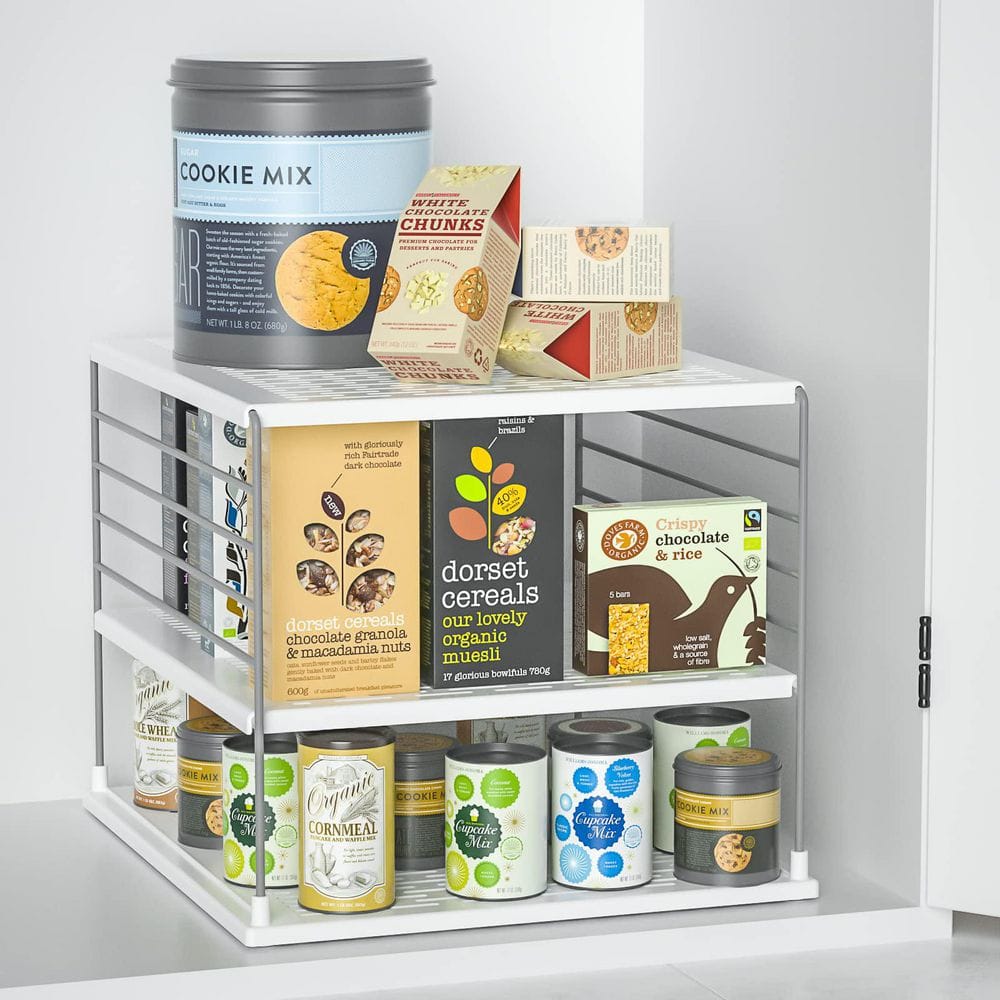 6-Shelf Chrome Finish Adjustable Divided Compartment Holder Kitchen Cabinet Organizer with Non-Slip Feet for Storage price history on PriceWatchPro