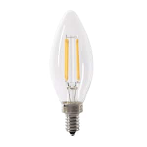 40-Watt Equivalent B10 E12 Candelabra Dimmable CEC Clear Glass Chandelier LED Light Bulb, Daylight 5000K (12-Pack)