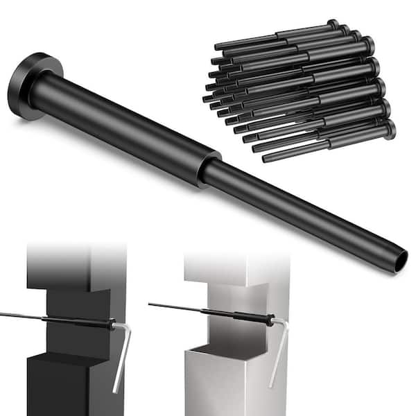 Black Stainless Steel Invisible Cable Railing Kits for Wood/Metal Posts with Swage Stud End (30-Pack)