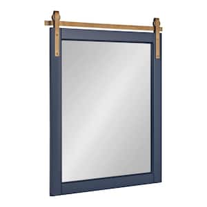 Skylan 24.00 in. W x 30.25 in. H Navy Blue Rectangle Glam Framed Decorative Wall Mirror