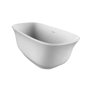 Ceres 59 in. Acrylic Flatbottom Non-Whirlpool Bathtub in White with Integral Drain in Polished Nickel