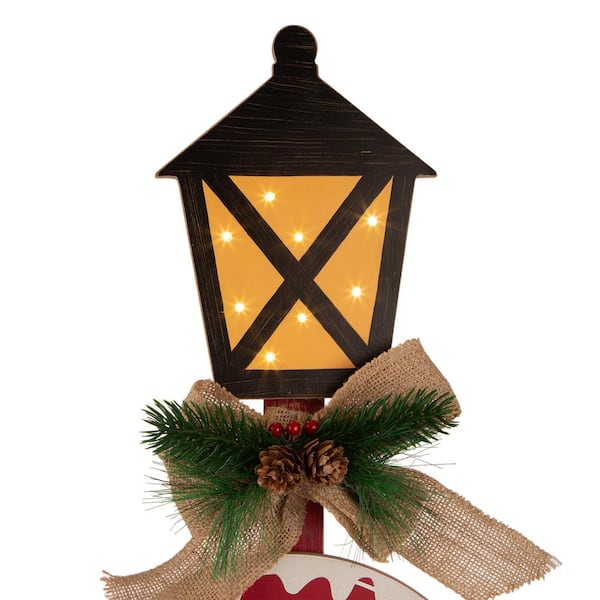 glitzhome h wooden christmas yard stake