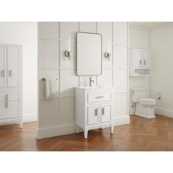 KOHLER Southerk 22.87in. Single Sink Freestanding White Bath Vanity with White Quartz Top Assembled