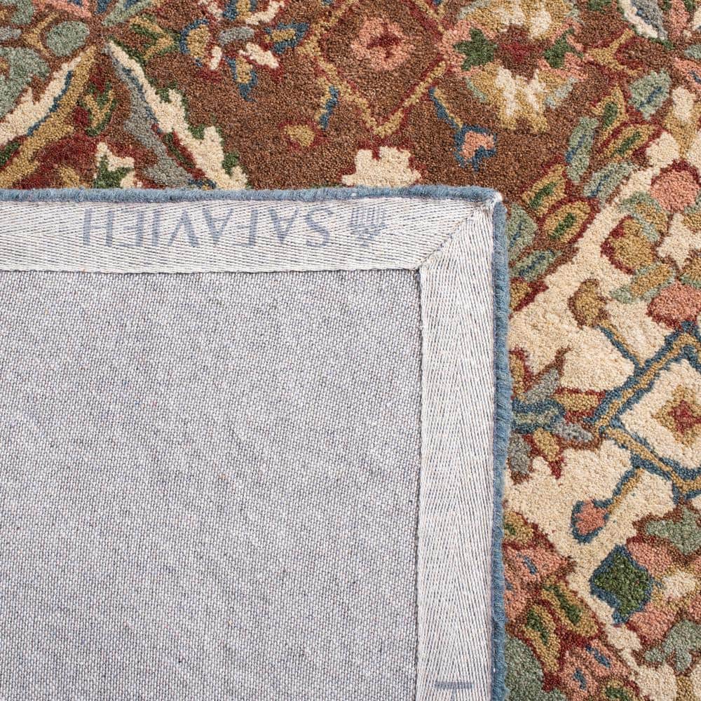 Hand-Tufted Traditional Red Wool 9' x 12' Rectangular Rug