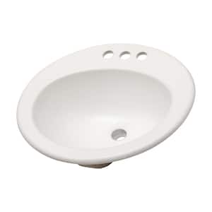 20 in. x 14 in. Round Bathroom Undermount Single Bowl Vessel Sink in White