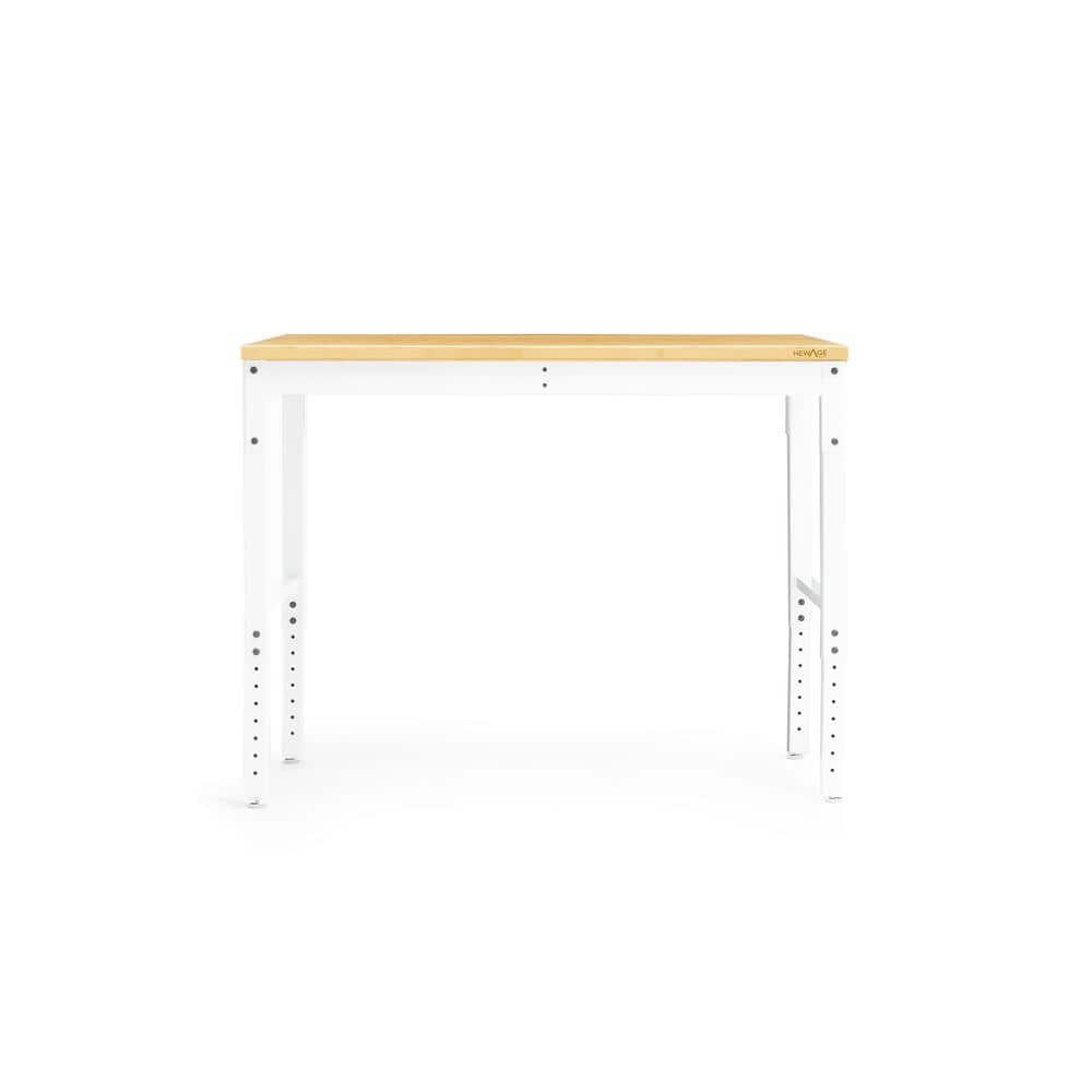 Pro Series 48 in. White Workbench with Bamboo Worktop -  NewAge Products, 55935