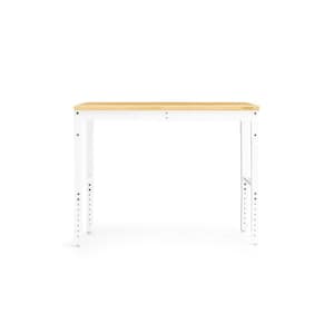 Pro Series 48 in. White Workbench with Bamboo Worktop