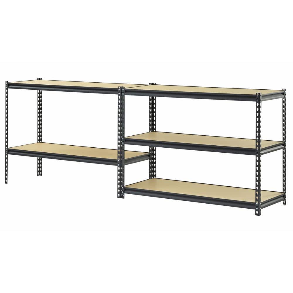 Heavy-Duty Black Steel 5-Shelf Adjustable Storage Rack