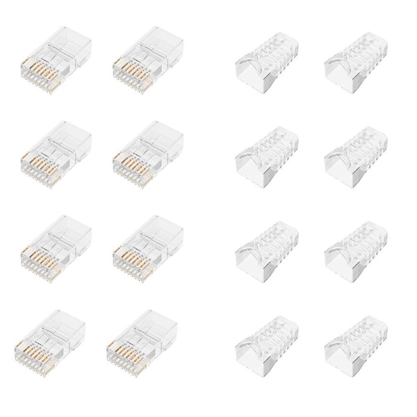 CAT 6E RJ45 Connectors with Connector Boots 16-Pack Network Ethernet Cable Connectors/Cat6 Ends/Ethernet RJ45 Plugs