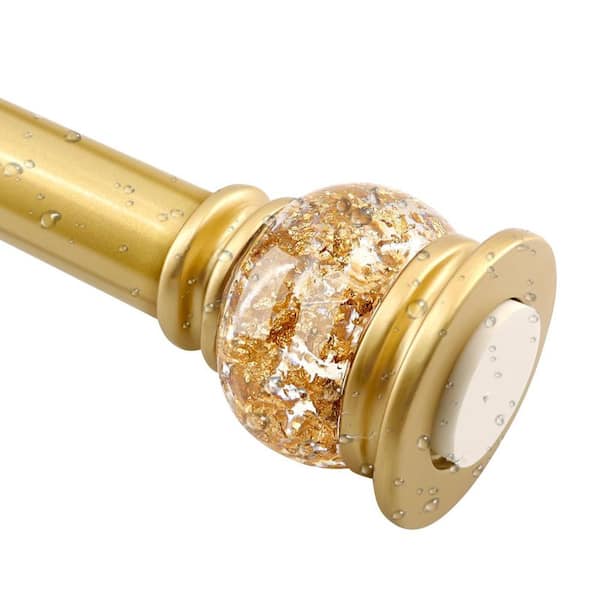 27-60 in. Adjustable Spring Tension Shower Curtain Rod for Bathroom, 1 in. Diameter, No Drill, Rustproof in Gold