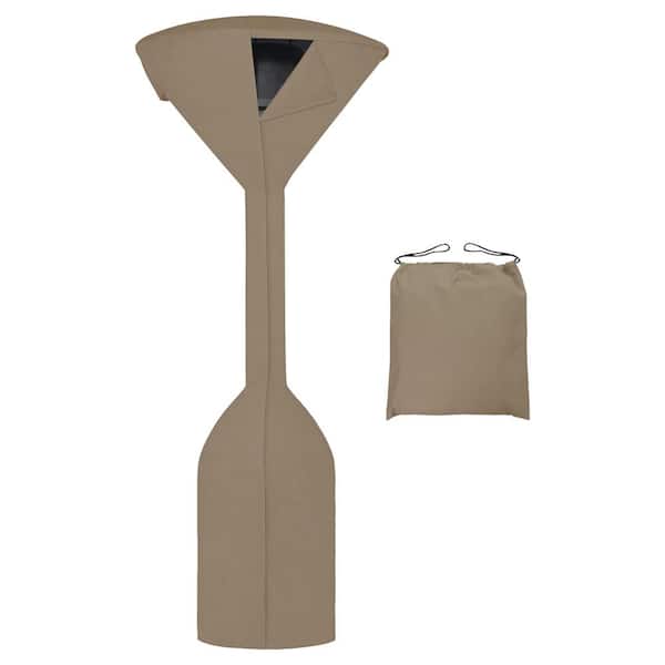 Misopily Waterproof 95 in. x 34 in. x 19 in. Camel Fabric Patio Heater Cover with Zipper and Storage Bag