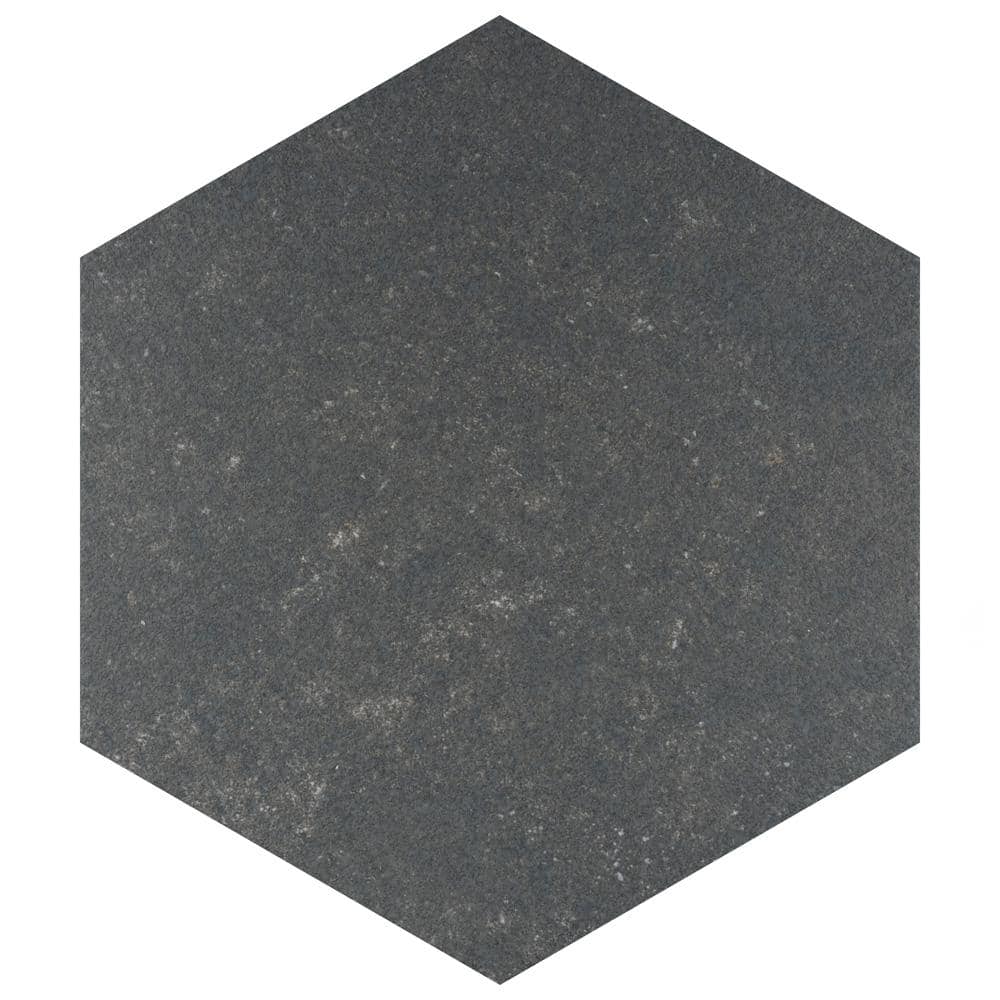 Merola Tile Traffic Hex Dark Grey 8-5/8 in. x 9-7/8 in. Porcelain Floor ...