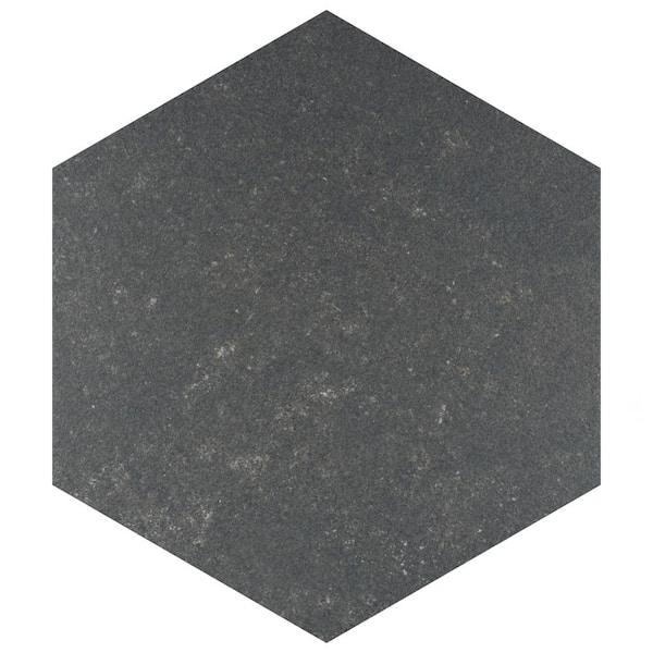 Merola Tile Traffic Hex Dark Grey 8-5/8 in. x 9-7/8 in. Porcelain Floor and Wall Tile (11.5 sq. ft./Case)