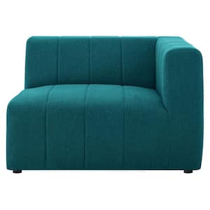 Bartlett Teal Green Upholstered Fabric Right-Arm Chair