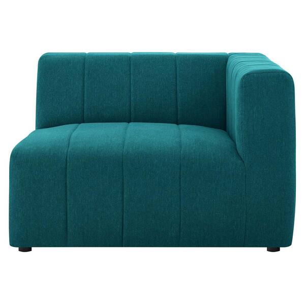 MODWAY Bartlett Teal Green Upholstered Fabric Right-Arm Chair
