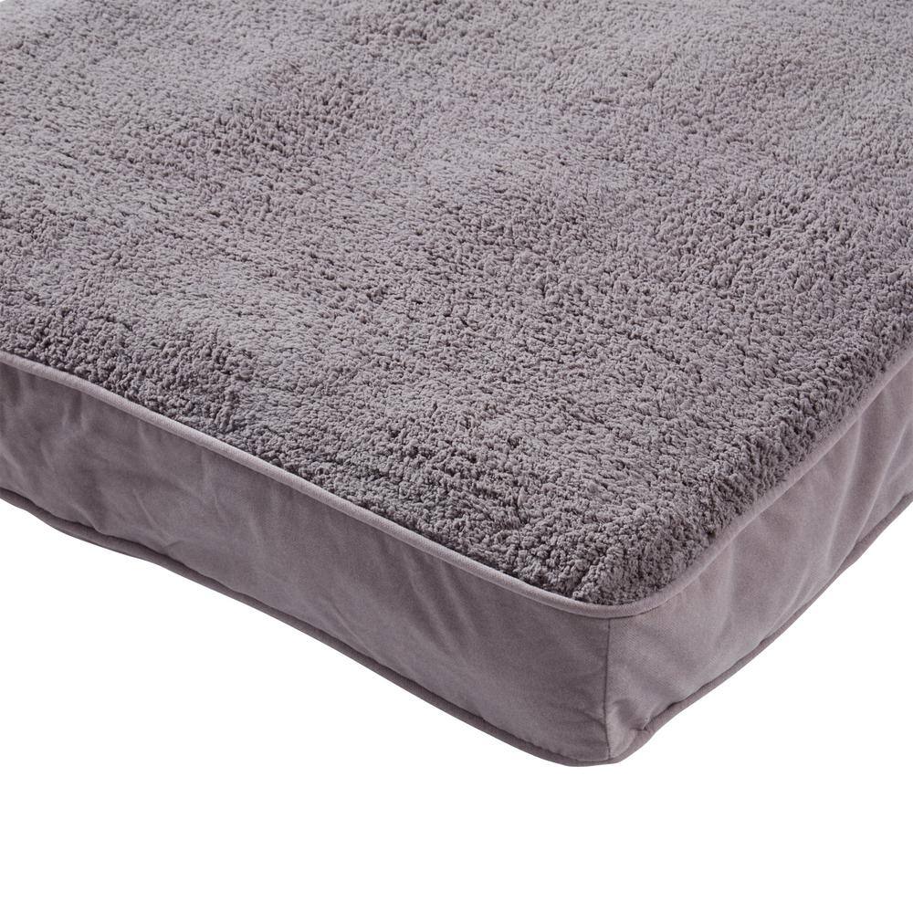 Small Gray Orthopedic Sherpa Dog Bed with Microfiber