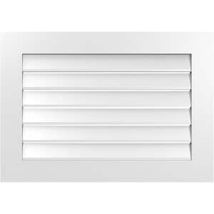 34 in. x 24 in. Vertical Surface Mount PVC Gable Vent: Functional with Standard Frame