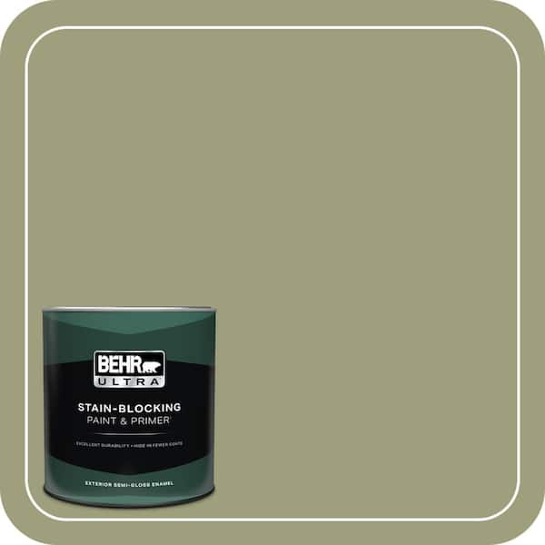 BEHR ULTRA 1 qt. #BIC-57 French Parsley Semi-Gloss Enamel Exterior Paint & Primer