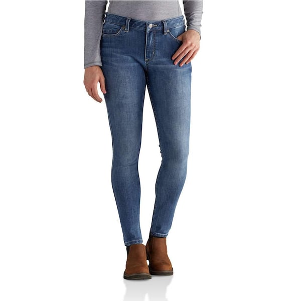 Carhartt Women's 2 Sundried Cotton/Polyester/Spandex Slim Fit Layton Skinny Leg Jean