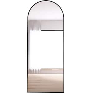23.6 in. W x 65 in. H Arche Framed Black Mirror Full Length Mirror Wall-Mounted Dressing Mirror Aluminum Alloy Frame