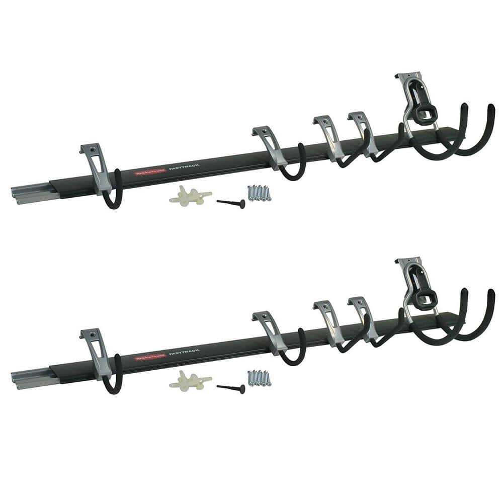 Rubbermaid FastTrack Garage Storage System 6Piece Rail and Hook Kit (2