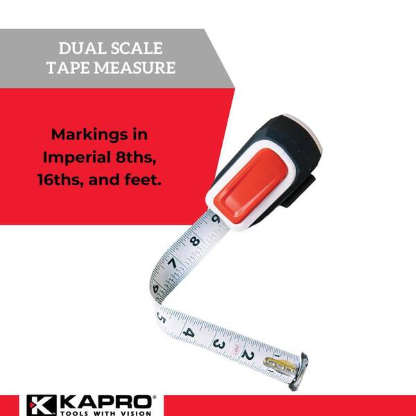 Kapro 26Ft8m Optivision Tape Measure - inchmm 510-8m