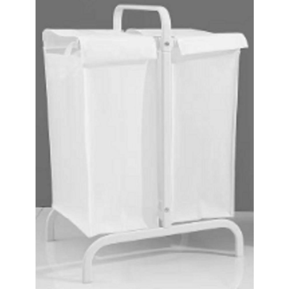 White 110L Waterproof Oxford Cloth 2-Tier Laundry Hamper with Lid