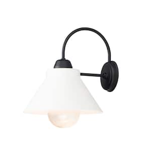 Jetty 1-Light Black Outdoor Hardwired Wall Sconce