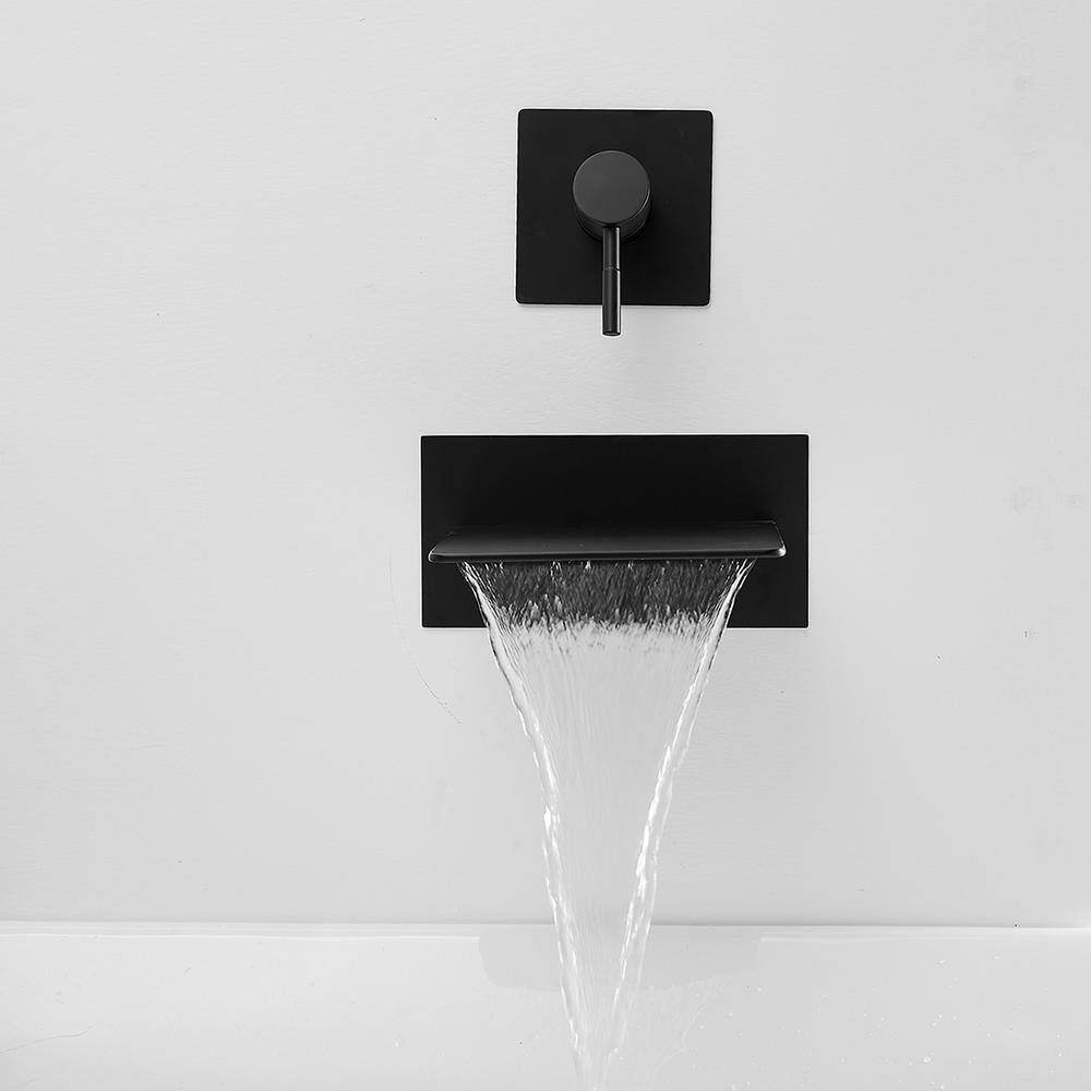 Matte Black Wall Mount Single Handle Brass Faucet