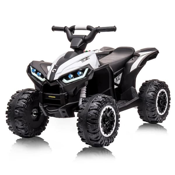 12V Kids Ride On ATV, Battery-Operated 4-Wheeler, Led Lights, High/Low Speed Settings, Music, USB Connectivity, Black